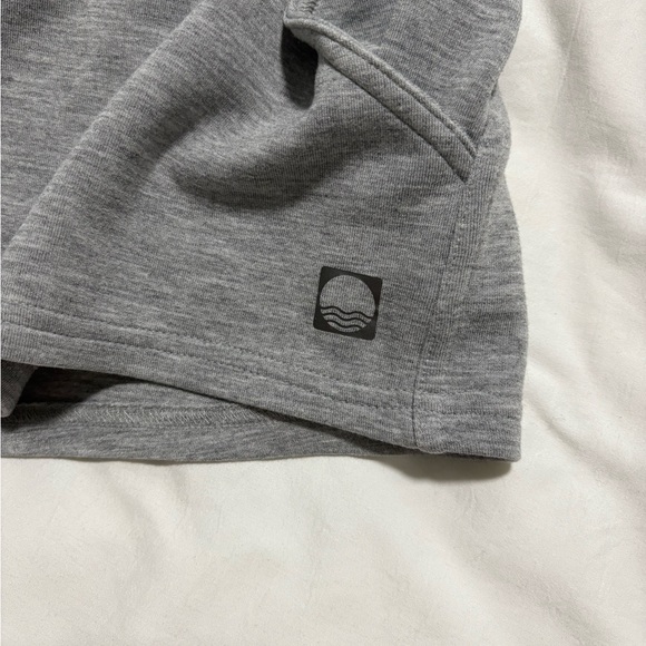 ANTHROPOLOGIE Daily Practice High Rise Drawstring Shorts | Large | Gray Pattern - Picture 7 of 15